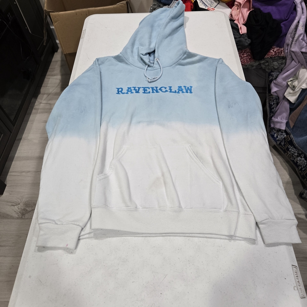 Ravenclaw Light Blue to White Ombre Crewneck Hoodie